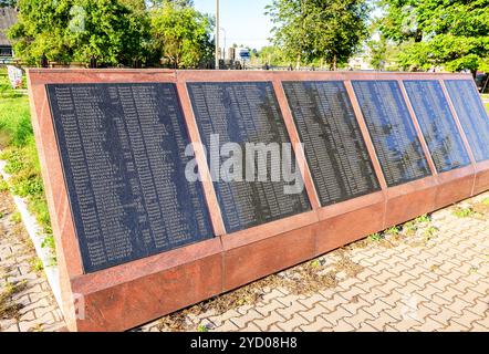 Soviet War Memorial with Russian Soldier's graves Stock Photo