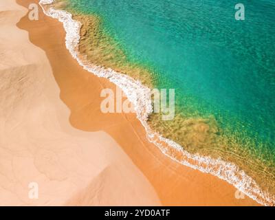 Beach shorelines, wavy textures ocean blues Stock Photo