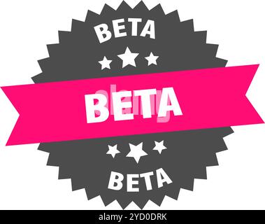 beta round pink label isolated on transparent background. beta Stock Vector