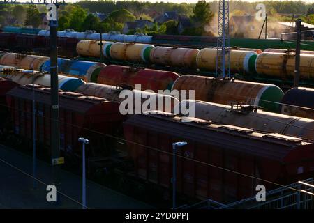 Freight trains wagon in Lithuania Stock Photo