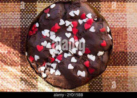 Homemade chocolate Easter cake. Festive baking. Orthodox holiday. Food and Drink Stock Photo