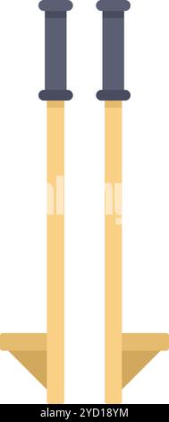 Vector illustration in flat design of a pair of wooden jumping stilts standing upright against a white background Stock Vector