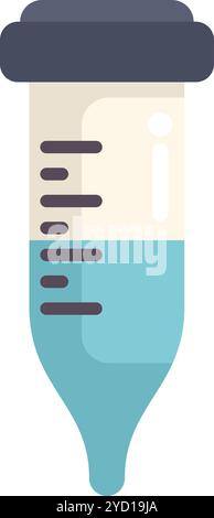 This vector illustration features a test tube containing blue liquid, commonly used in laboratory settings for scientific experiments and analysis Stock Vector