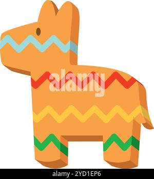 Flat colorful pinata icon representing Mexican celebration and tradition Vector Stock Vector