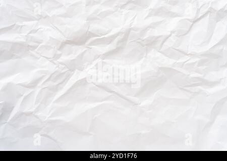 Top view and full frame of wrinkled or crumpled white stencil paper texture is used for wrinkled or crumpled white paper background texture in decorat Stock Photo