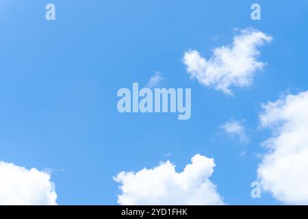 Low angle view of beautiful blue sky with strange shape of clouds in the morning or evening is used as natural background texture in decorative art wo Stock Photo