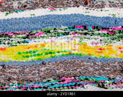 Woolen multicolored threads texture as background Stock Photo