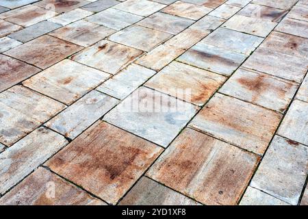 Ceramic paving stones as background texture Stock Photo