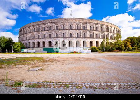 Reich Kongresshalle (congress hall) and the documentation center on former Nazi party rally grounds in Nuremberg Stock Photo