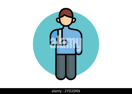 Accident icon. colored outline icon style. icon related to medical. health elements vector illustration Stock Vector