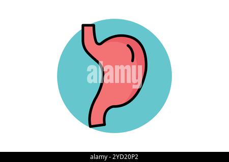 Stomach icon. colored outline icon style. icon related to medical. health elements vector illustration Stock Vector
