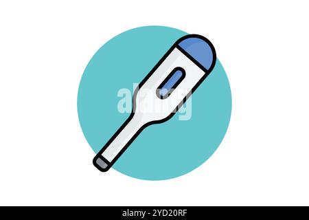 Thermometer icon. colored outline icon style. icon related to medical. health elements vector illustration Stock Vector