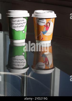Pop Art Disposable Coffee Cups Stock Photo