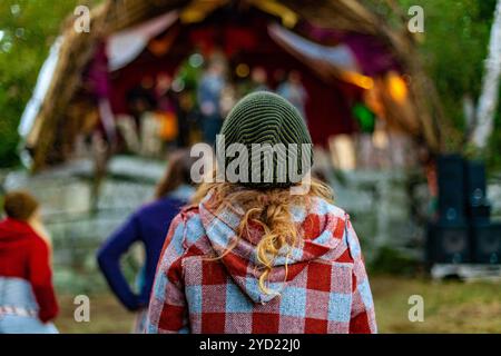 Fusion of cultural and modern music event Stock Photo