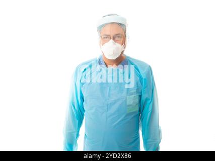 Male healthcare worker in protective PPE Stock Photo