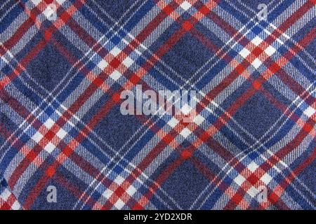 Abstract Background Texture Of A Blue, White And Red Plaid Hipster Shirt Pattern Stock Photo