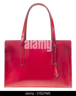 Luxury Red Designer Handbag Or Purse, Isolated On A White Backgrund Stock Photo