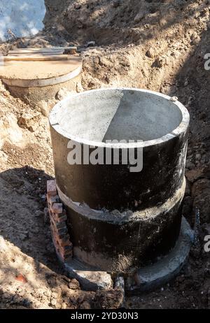 Repair and replacement of underground communications Stock Photo