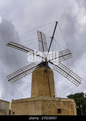 Xewkija, Malta, 20 December, 2023: view of the historic Xewkija windmill on Gozo Island in Malta, Europe Stock Photo