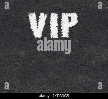 White Road Markings WIth VIP For Very Important Person WIth Copy Space Stock Photo