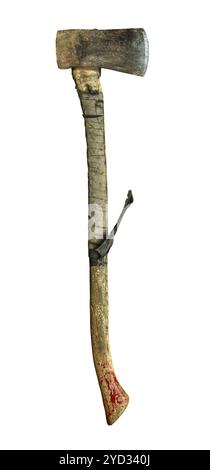 Isolated Grungy Vintage Long Handled Axe Stock Photo