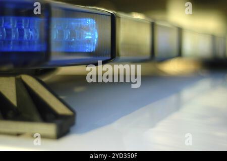 Closeup Of Lights On A Police Car With Shallow Depth Of Focus Stock Photo