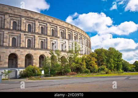 Reich Kongresshalle or congress hall and the documentation center on former Nazi party rally grounds in Nuremberg Stock Photo