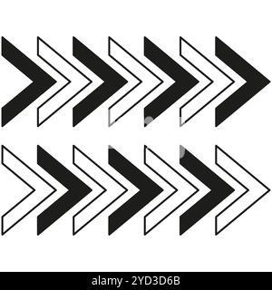 Chevron arrow pattern. Repeated geometric design. Black and white symmetry. Vector abstract symbol. Stock Vector