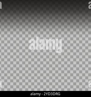 Checkered gradient background. Soft grey shading. Transparent square overlay. Fading texture effect. Stock Vector