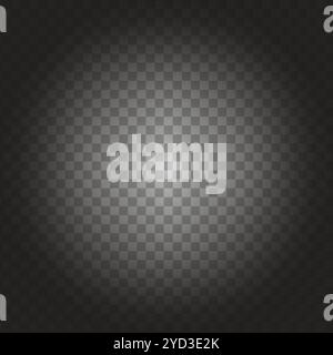 Transparent gradient background. Black checkered pattern. Light center glow. Subtle dark shades. Stock Vector