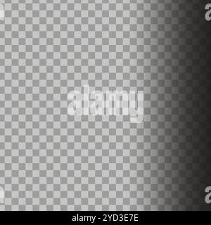 Gradient grid background. Transparent checkered pattern. Dark to light fade. Vertical shadow effect. Stock Vector