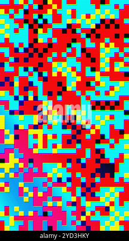 Abstract rainbow noise square pixel texture video screen Tv pattern ...