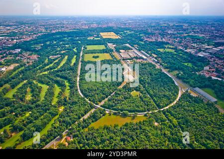 Monza race circut aerial view near Milano Stock Photo