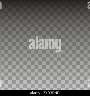Checkered transparent background. Black and grey grid. Subtle gradient overlay. Transparent texture. Stock Vector