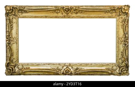 Isolated Empty Gilded Ornate Picture Frame Stock Photo