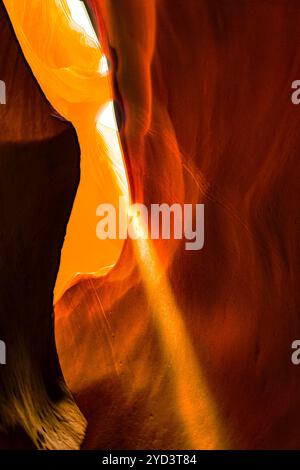 Light beams in Antelope Canyon, Arizona Stock Photo