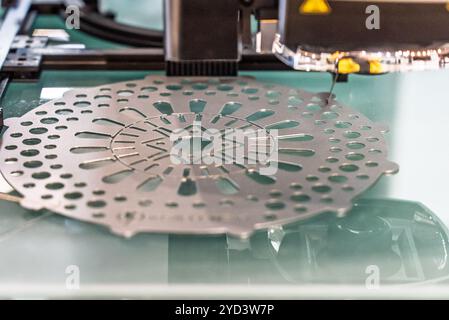 Cnc laser machining center. Laser cutting center. CNC laser metal processing.  Laser cutting machine. Stock Photo