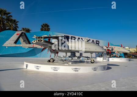 Bayraktar TB3 is a Medium Altitute --Endurance (MALE) Unmanned Combat Aerial International Defense and Aerospace Industry Exhibition SAHA EXPO 2024 Stock Photo