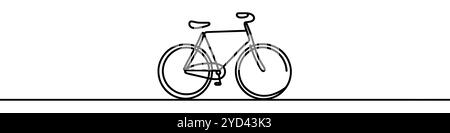 Minimalist vector illustration depicting a bicycle with a continuous line Stock Vector