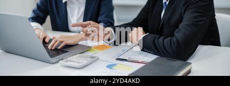 Business startup team working together, Diverse people brainstorming in workplace. Stock Photo