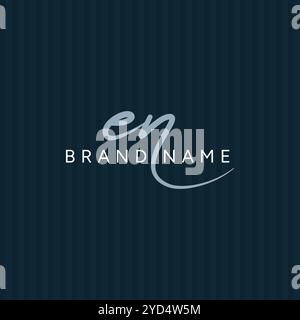 Handwritten Signature logo for Initial Letter EN - Vector Logo Template for Alphabet E and N Stock Vector