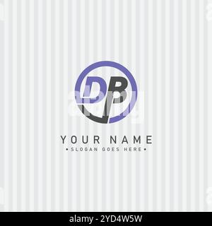 DB Minimal Vector Logo - Simple Business Logo for Monogram D and B Stock Vector