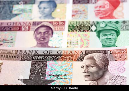 Old Ghanaian cedi a business background Stock Photo