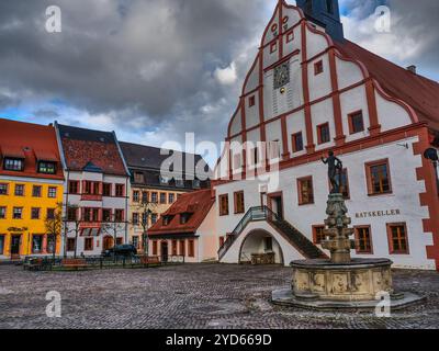 Grimma city in saxony Stock Photo