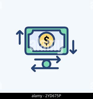 Cash Flow icon vector art image. Stock Vector