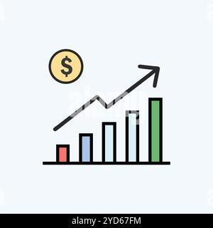 Sales Increase icon vector art image. Stock Vector