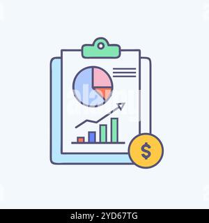 Financial Planning icon vector art image. Stock Vector