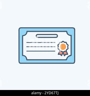 Stock Certificate icon vector art image. Stock Vector