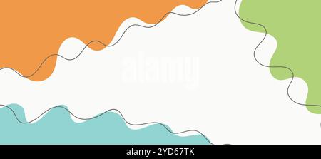 Modern pastel abstract shapes background. Fluid art. Mixture of paint splash liquid. Abstract color background, gradient waves, smooth wallpaper Stock Vector