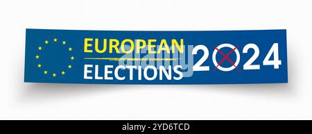 Blue banner for European Elections 2024. Eps 10 vector file. Stock Photo